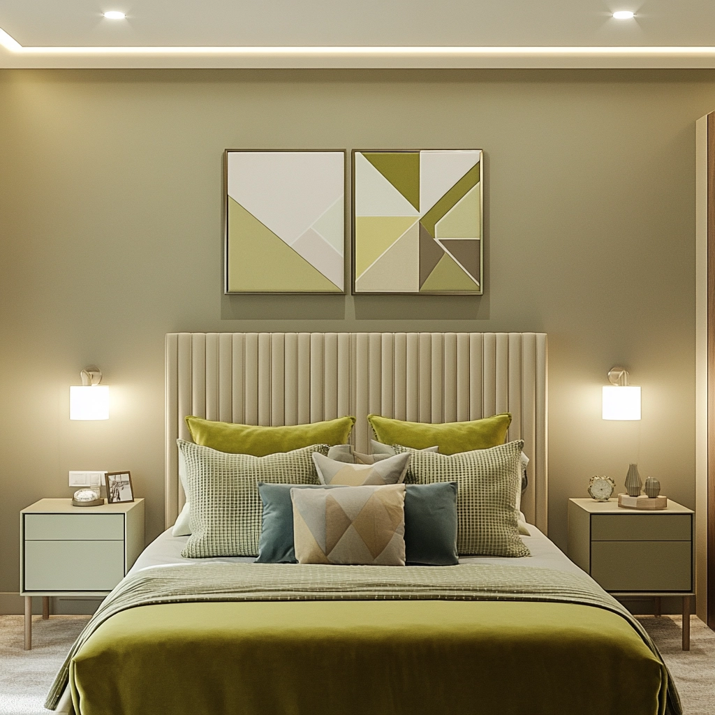 olive green beige bedroom 6