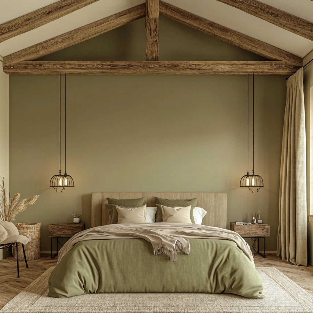 olive green beige bedroom 61