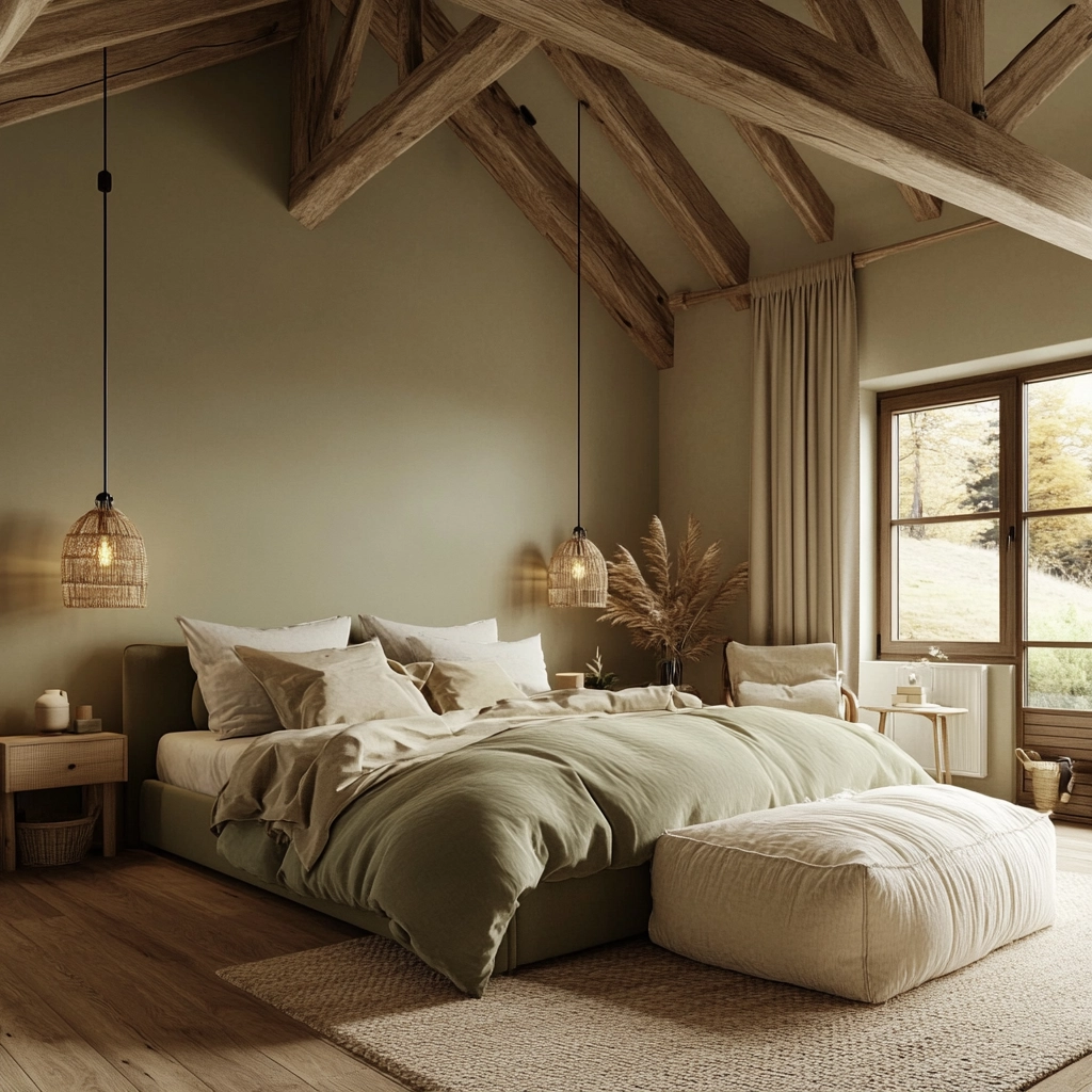 olive green beige bedroom 63