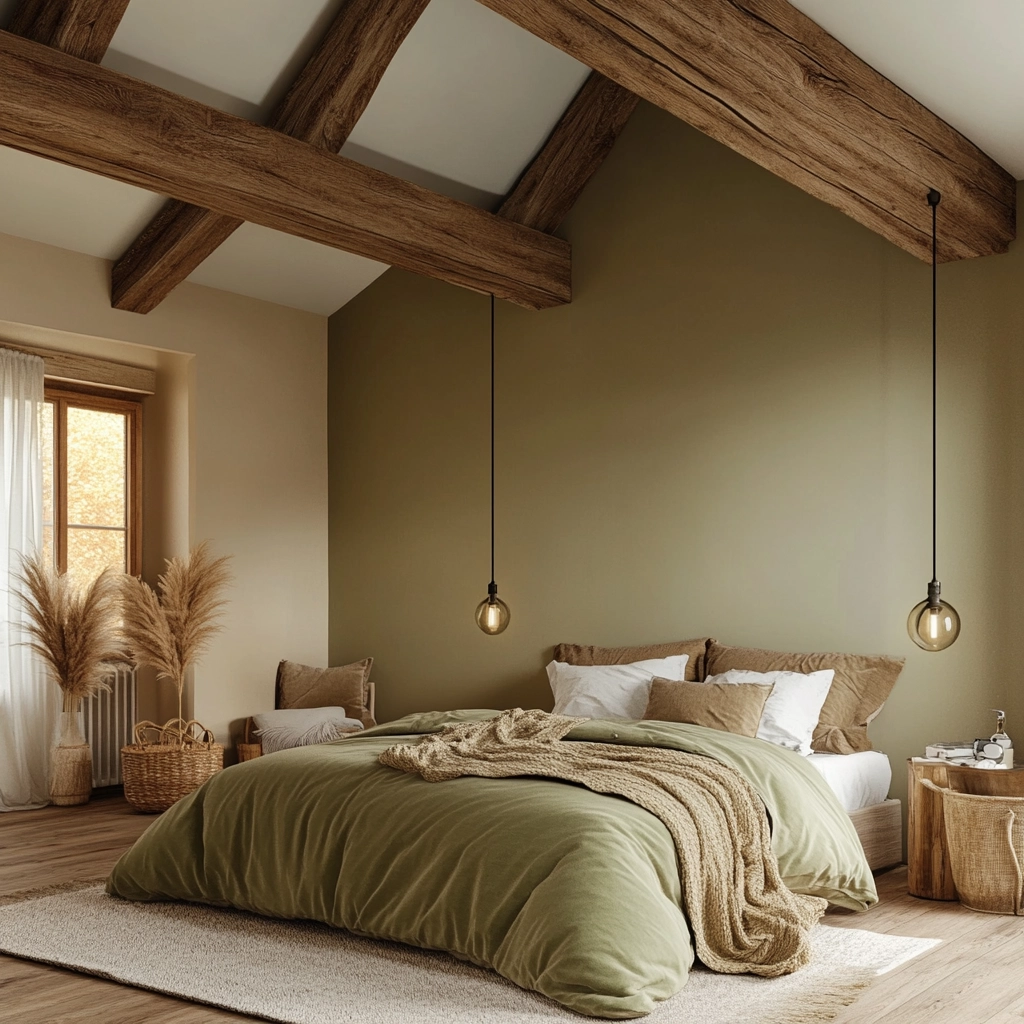 olive green beige bedroom 64
