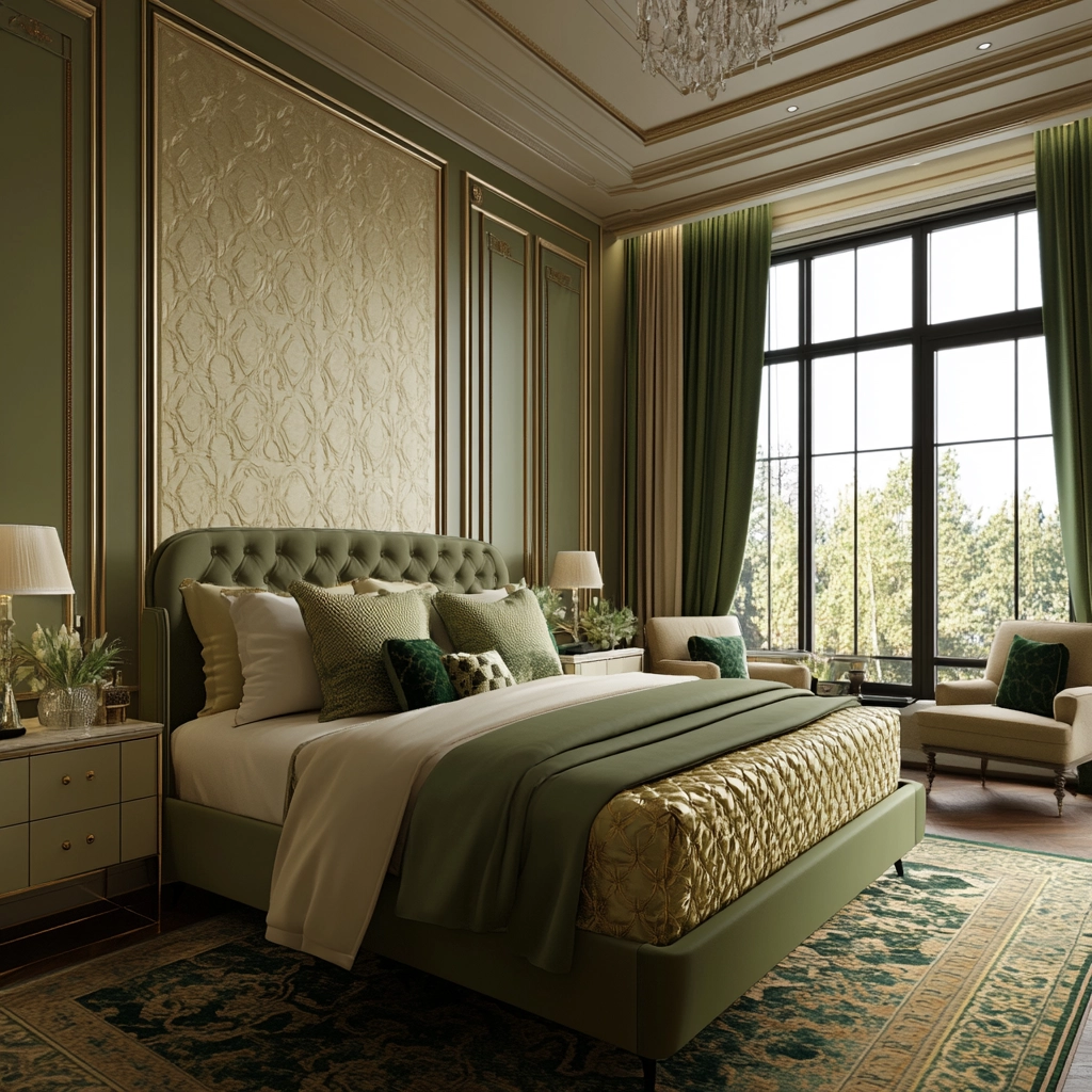 olive green beige bedroom 68