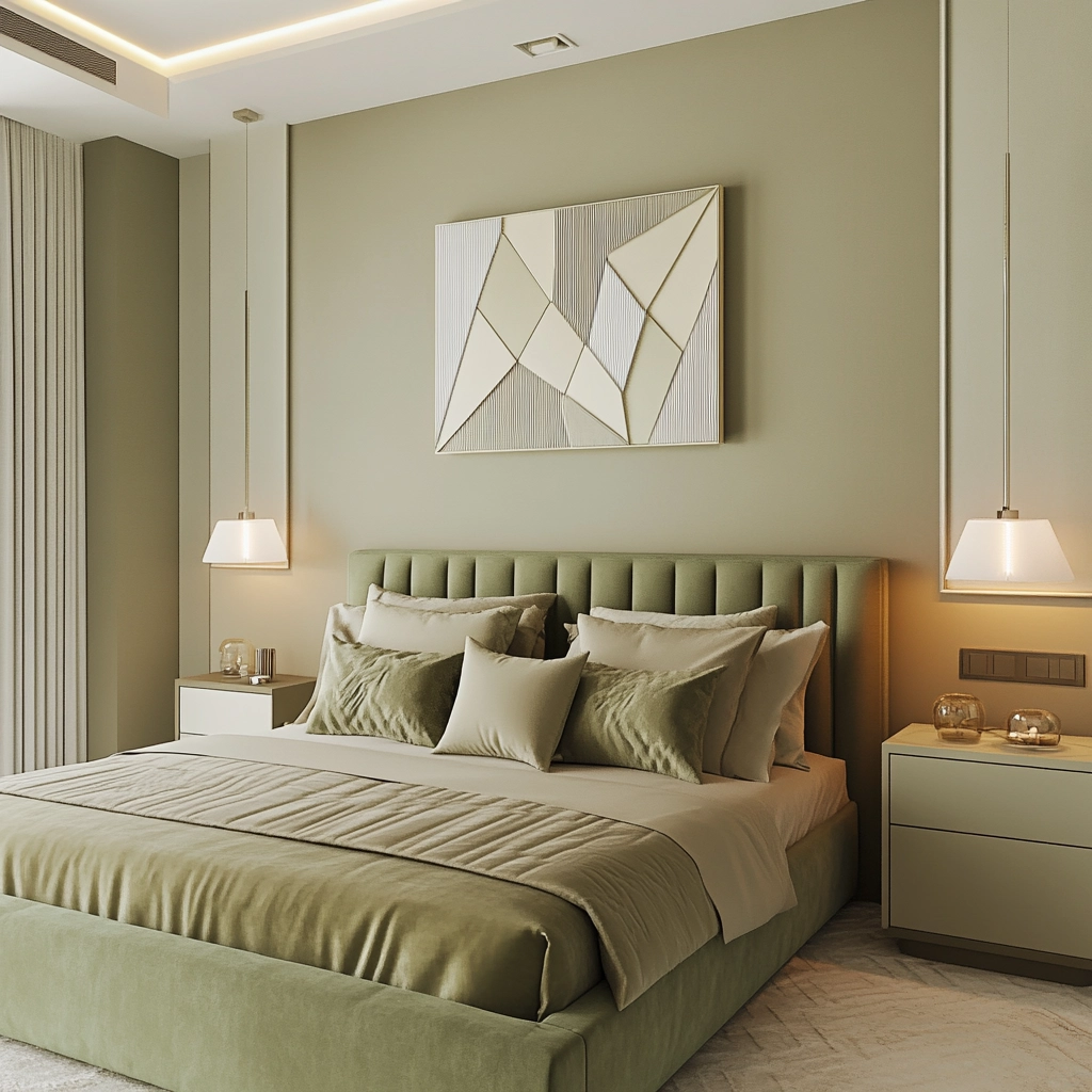 olive green beige bedroom 7