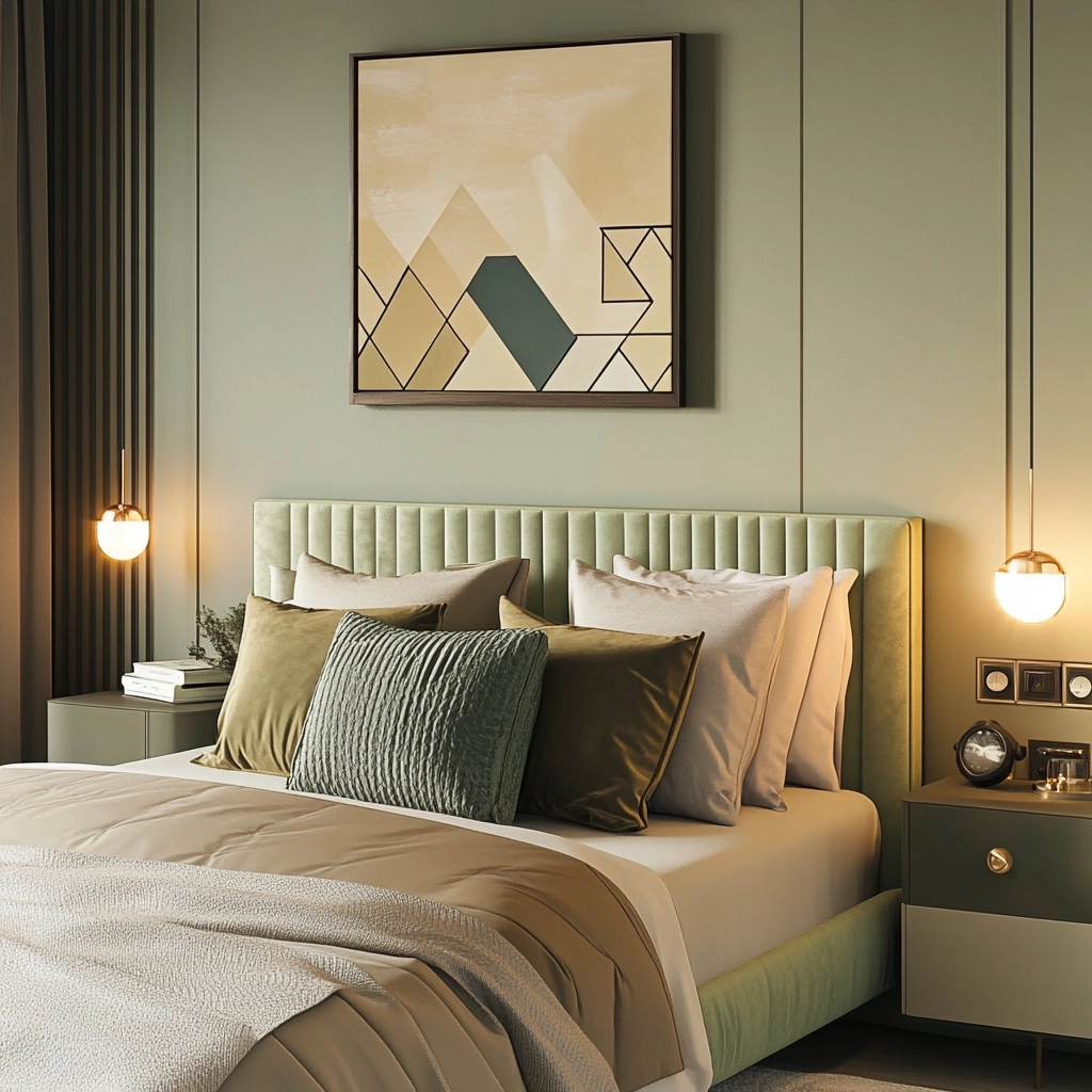 olive green beige bedroom 8