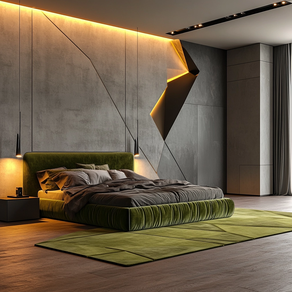olive green rug bedroom 11