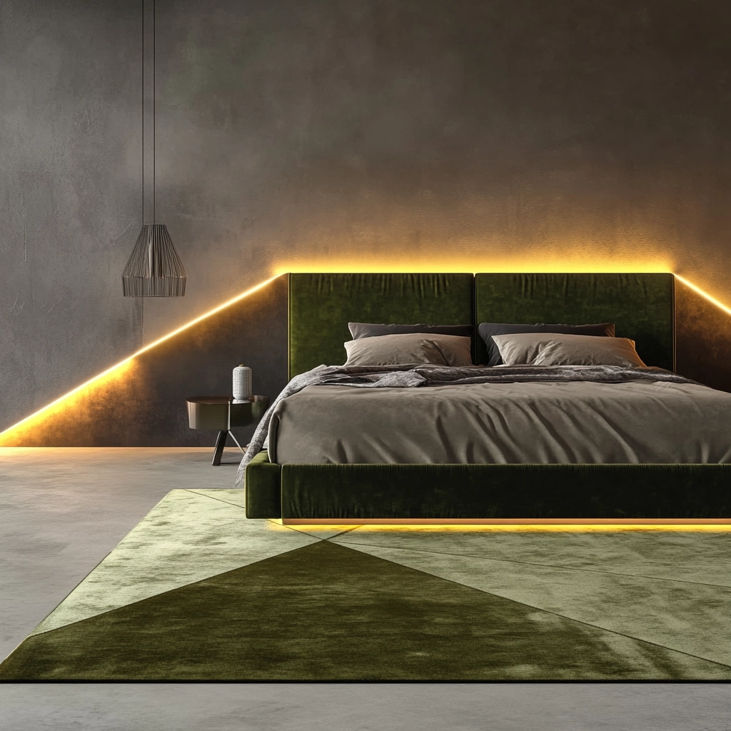 olive green rug bedroom 12