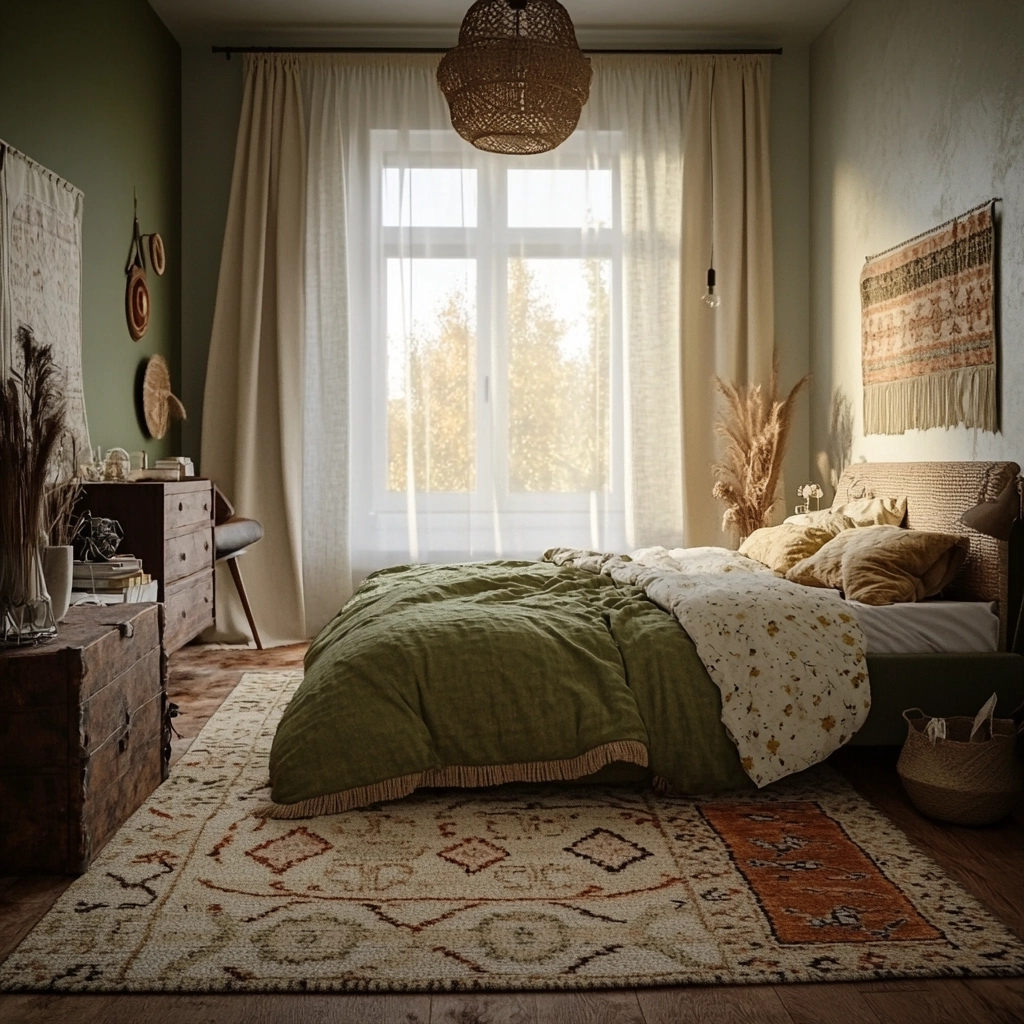 olive green rug bedroom 16