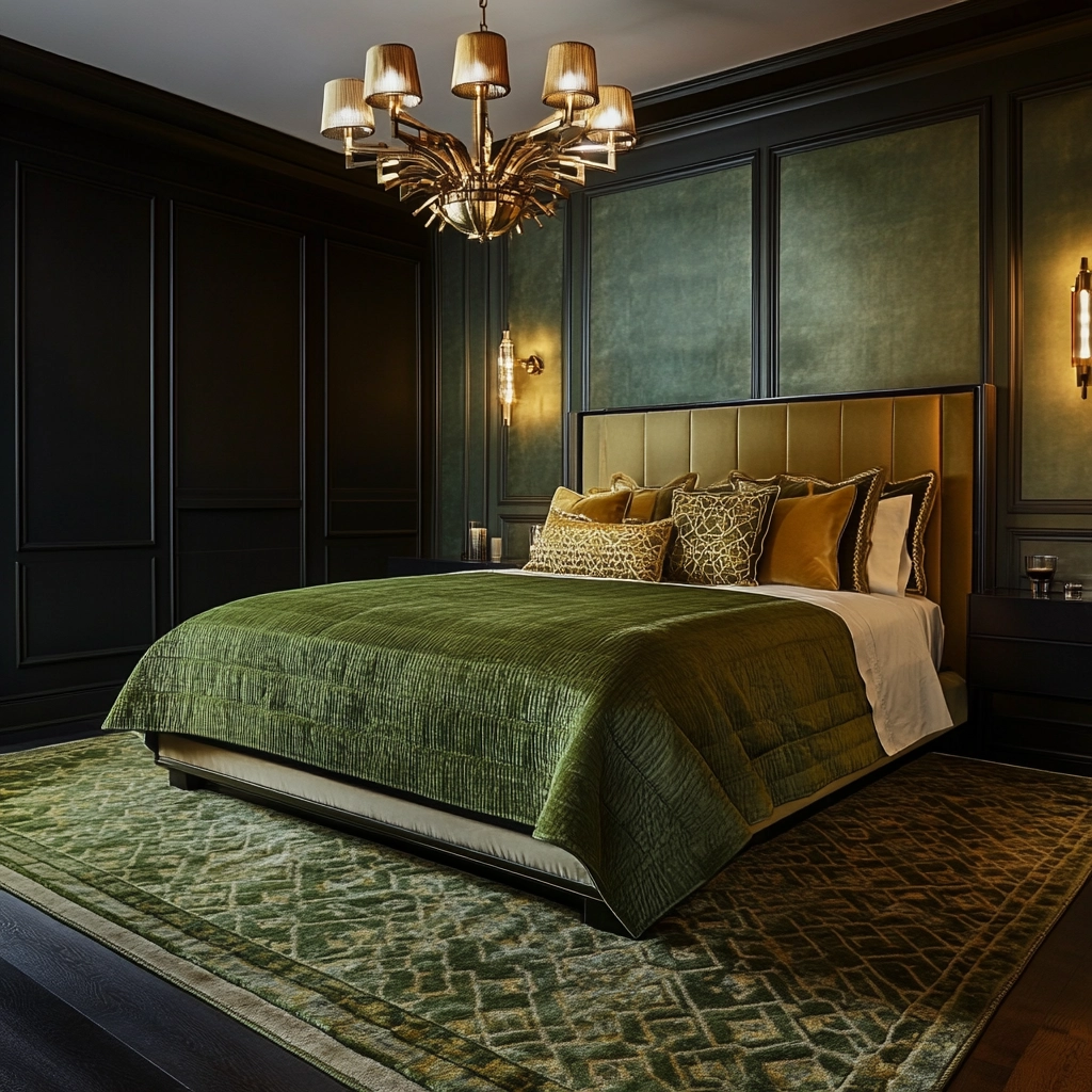 olive green rug bedroom 20