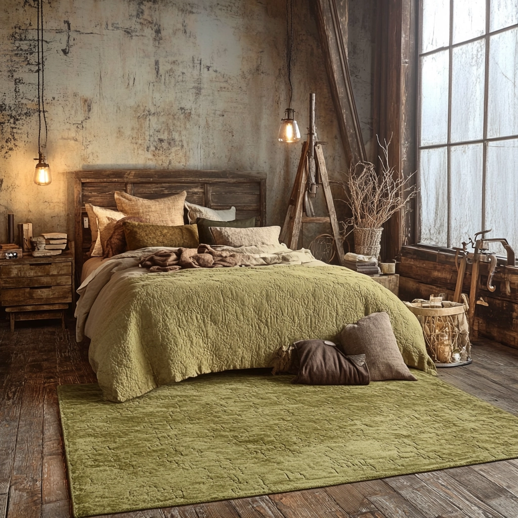olive green rug bedroom 30