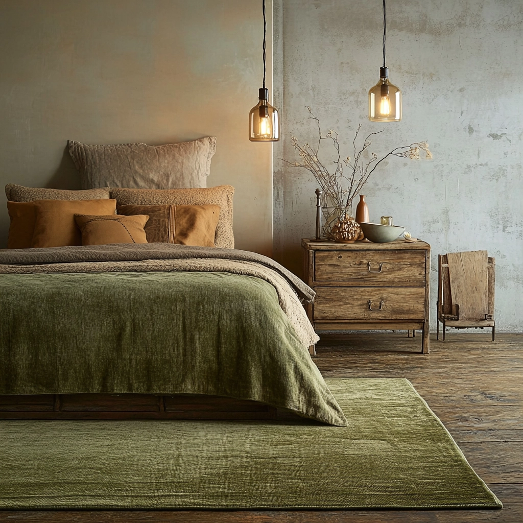 olive green rug bedroom 31