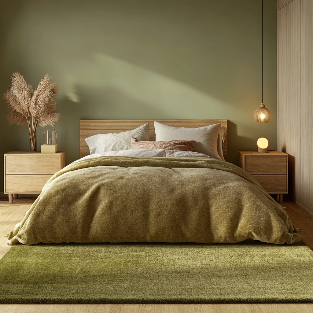 olive green rug bedroom 4