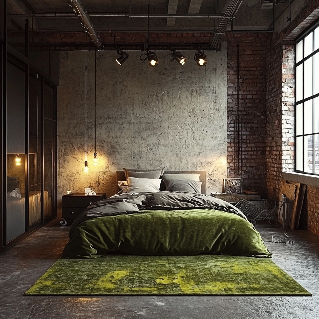 olive green rug bedroom 41