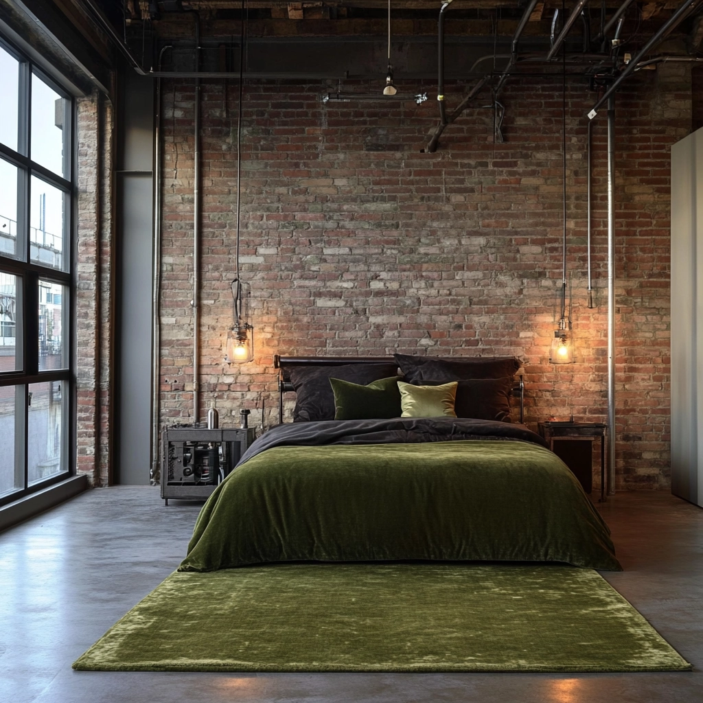 olive green rug bedroom 43