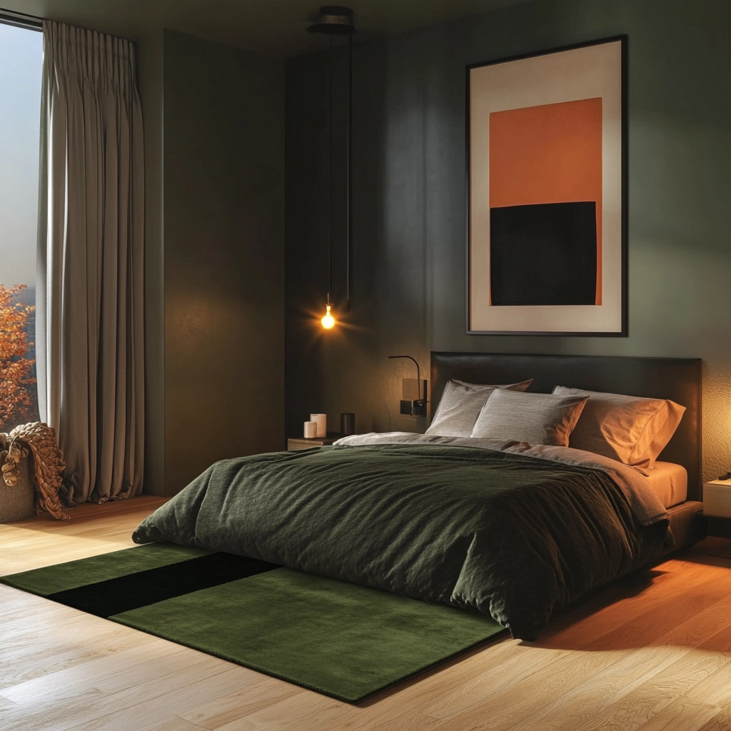 olive green rug bedroom 57