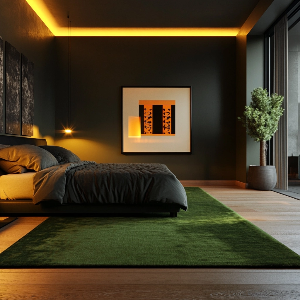 olive green rug bedroom 59