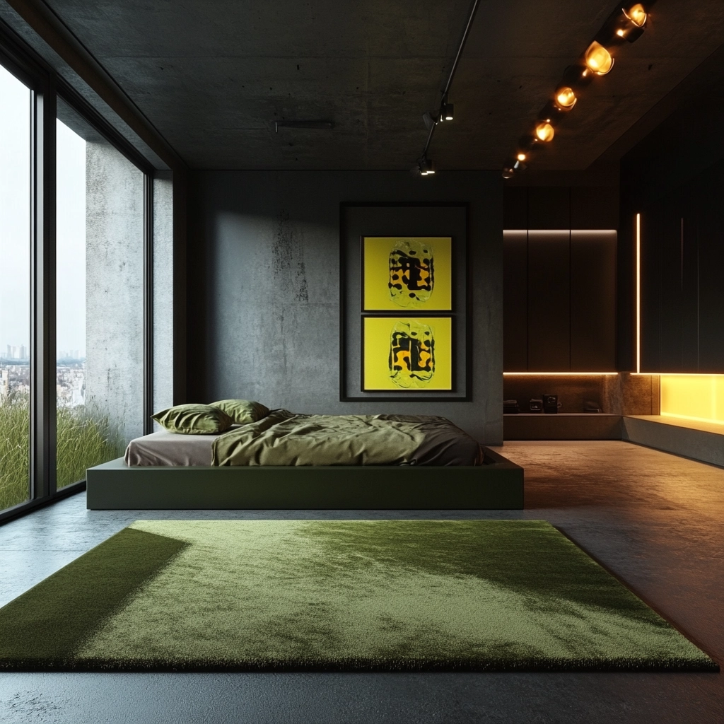 olive green rug bedroom 60