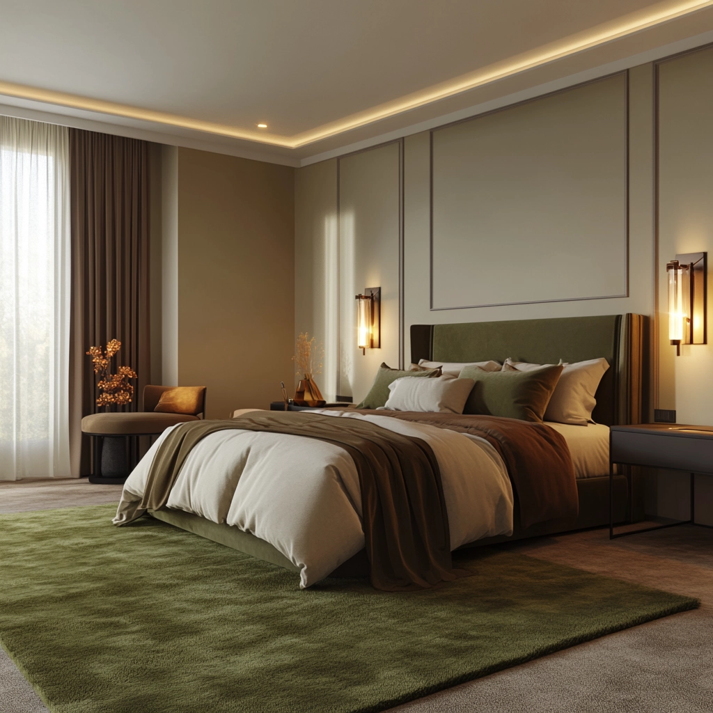 olive green rug bedroom 77