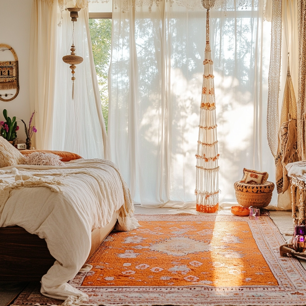 orange rug bedroom 10