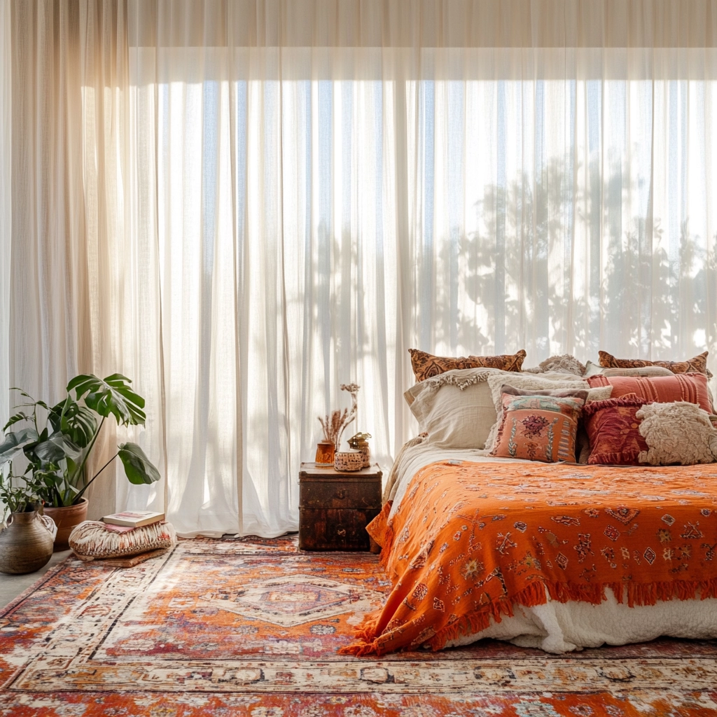 orange rug bedroom 11