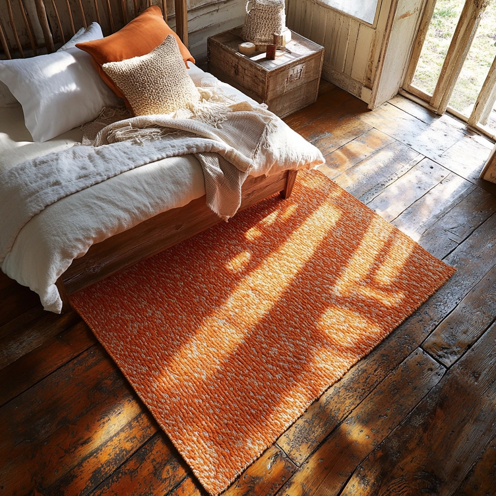 orange rug bedroom 13