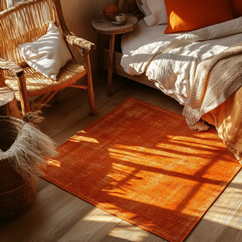 orange rug bedroom 14