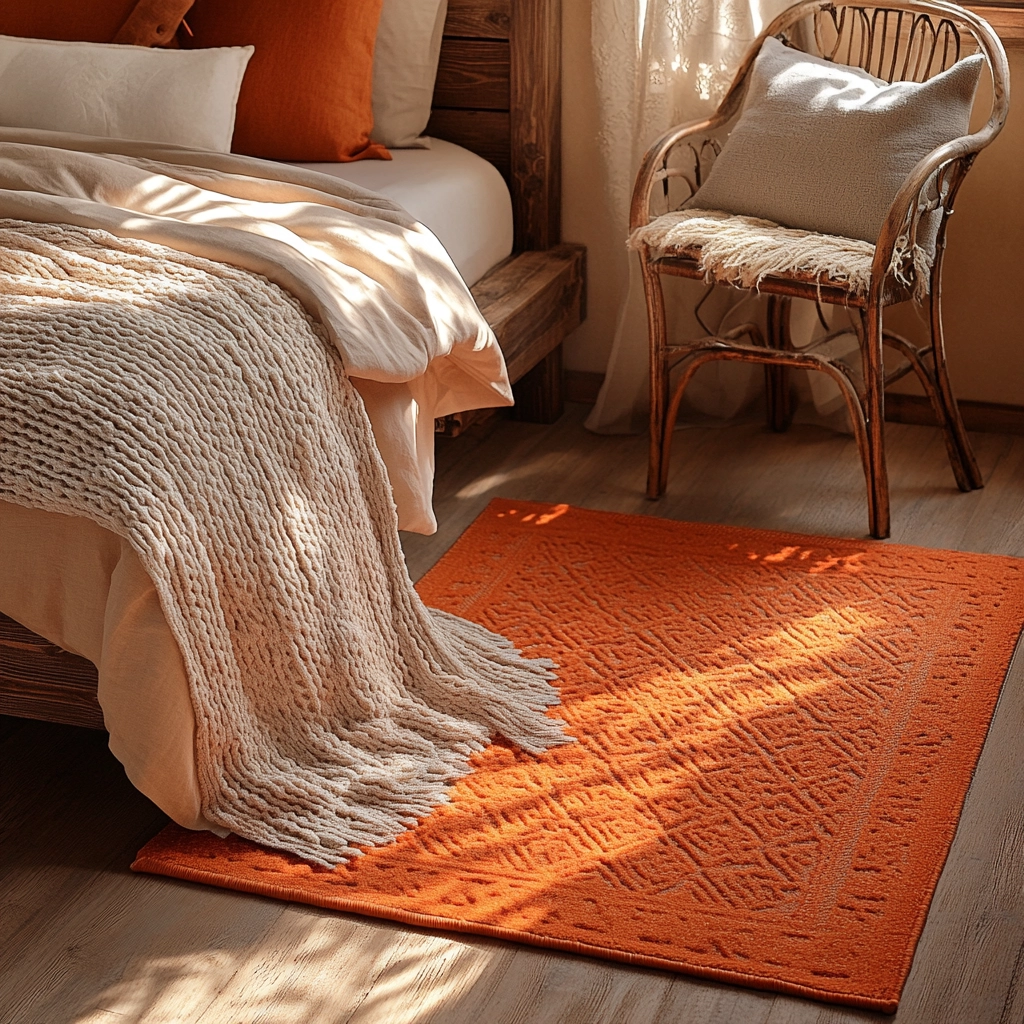 orange rug bedroom 15