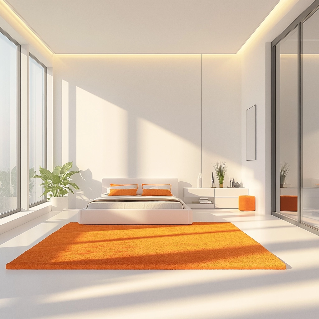 orange rug bedroom 18