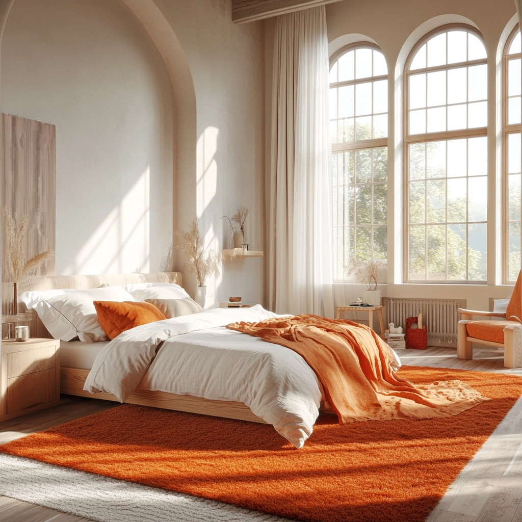 orange rug bedroom 2