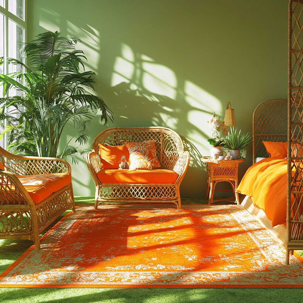 orange rug bedroom 21
