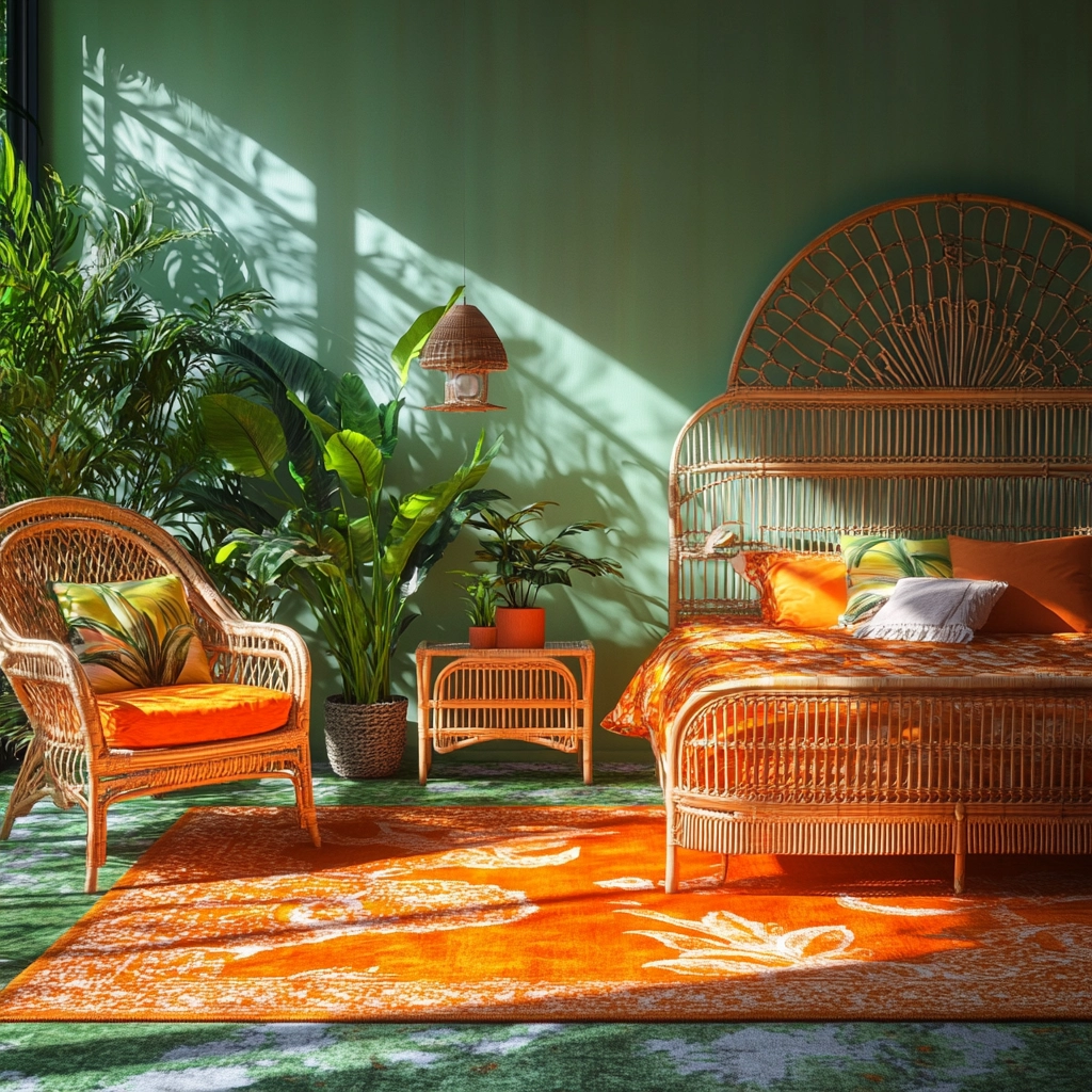 orange rug bedroom 23