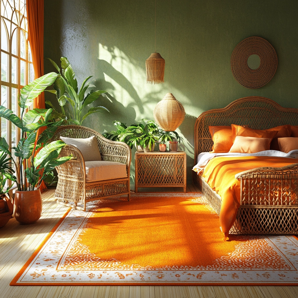 orange rug bedroom 24