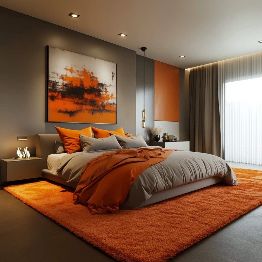orange rug bedroom 25