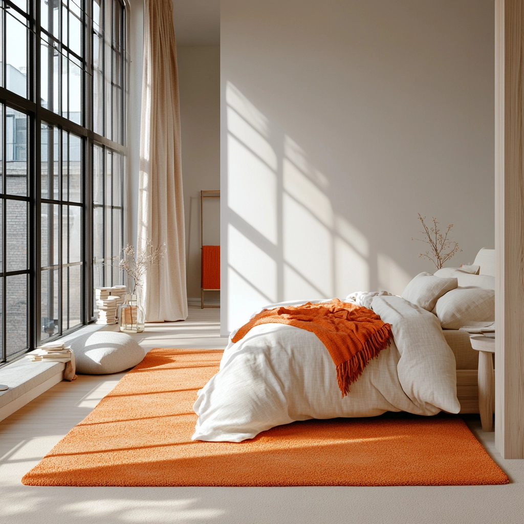 orange rug bedroom 3