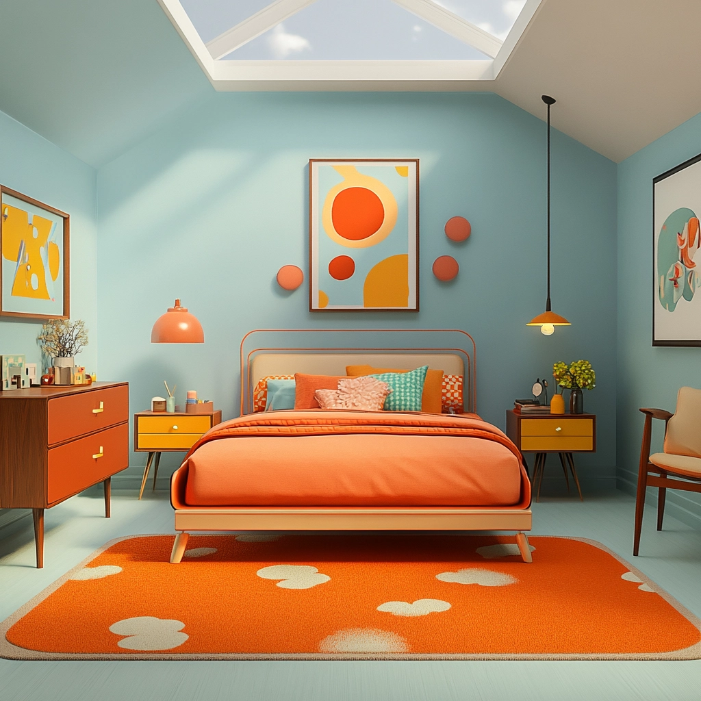 orange rug bedroom 33