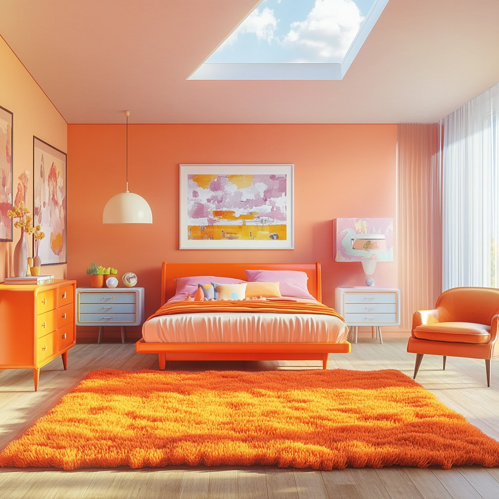 orange rug bedroom 36