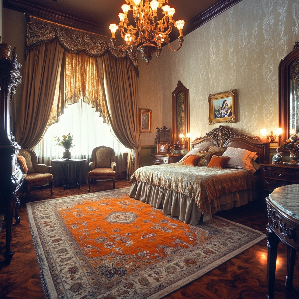 orange rug bedroom 37