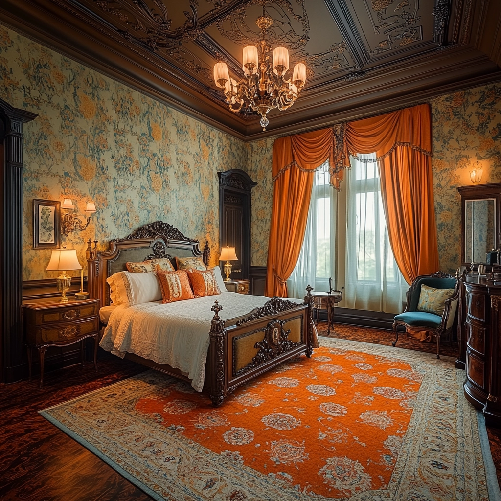 orange rug bedroom 38