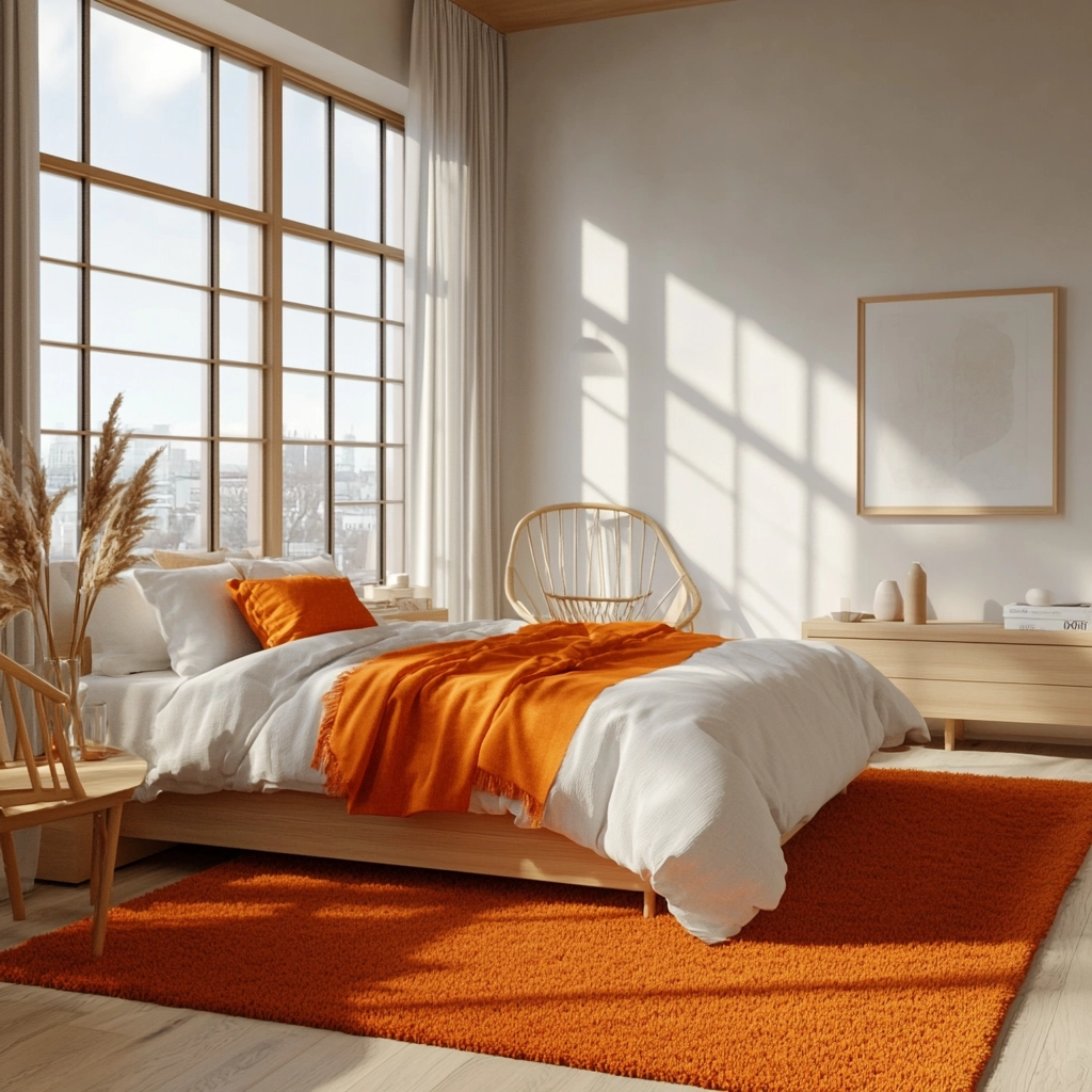 orange rug bedroom 4
