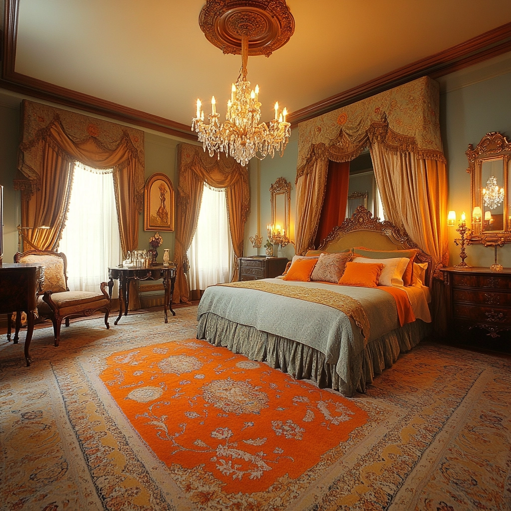 orange rug bedroom 40