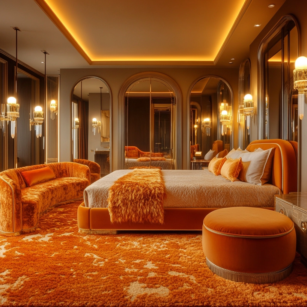 orange rug bedroom 43