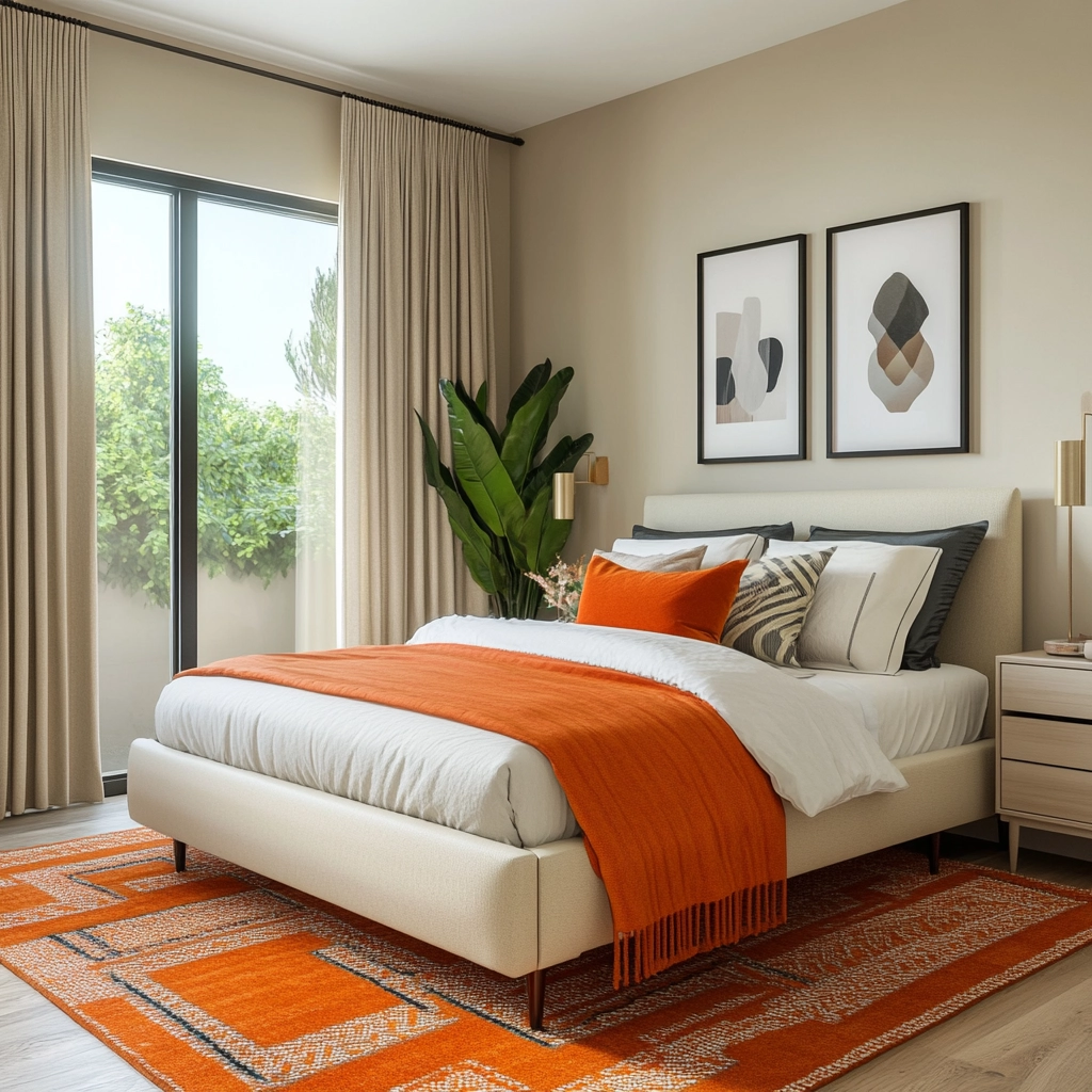 orange rug bedroom 52