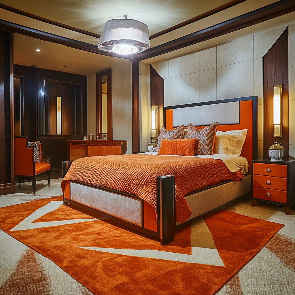 orange rug bedroom 55