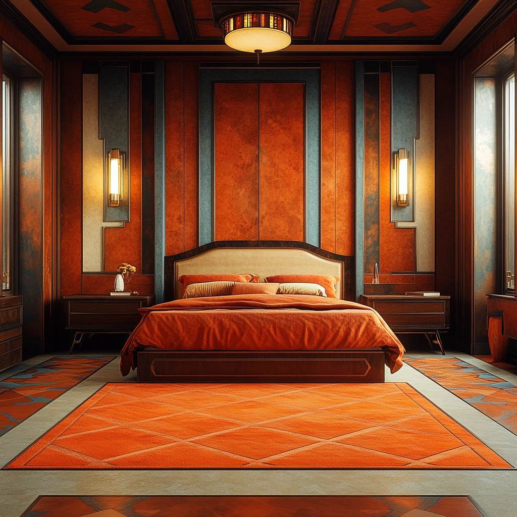 orange rug bedroom 56