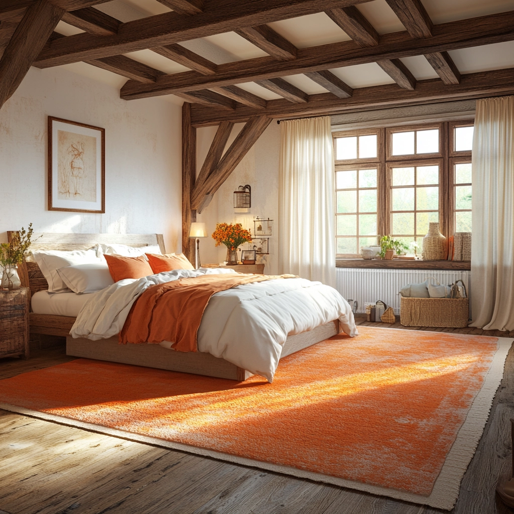 orange rug bedroom 61
