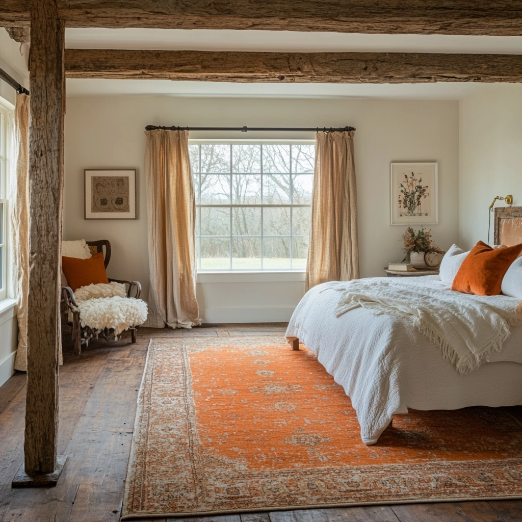 orange rug bedroom 62