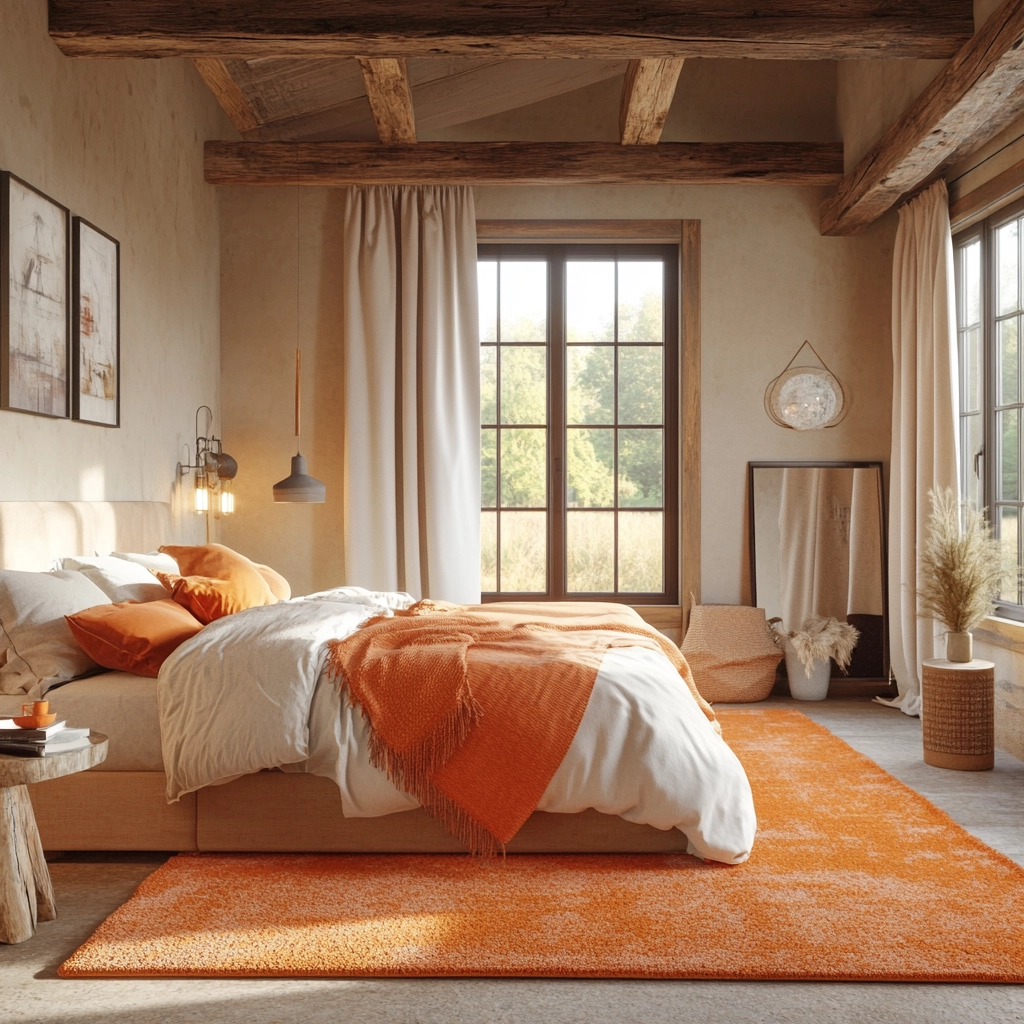 orange rug bedroom 63