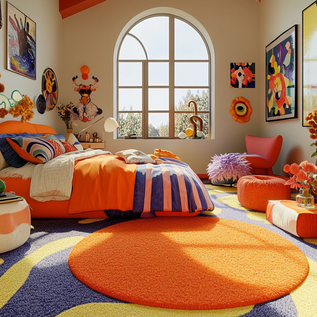 orange rug bedroom 66