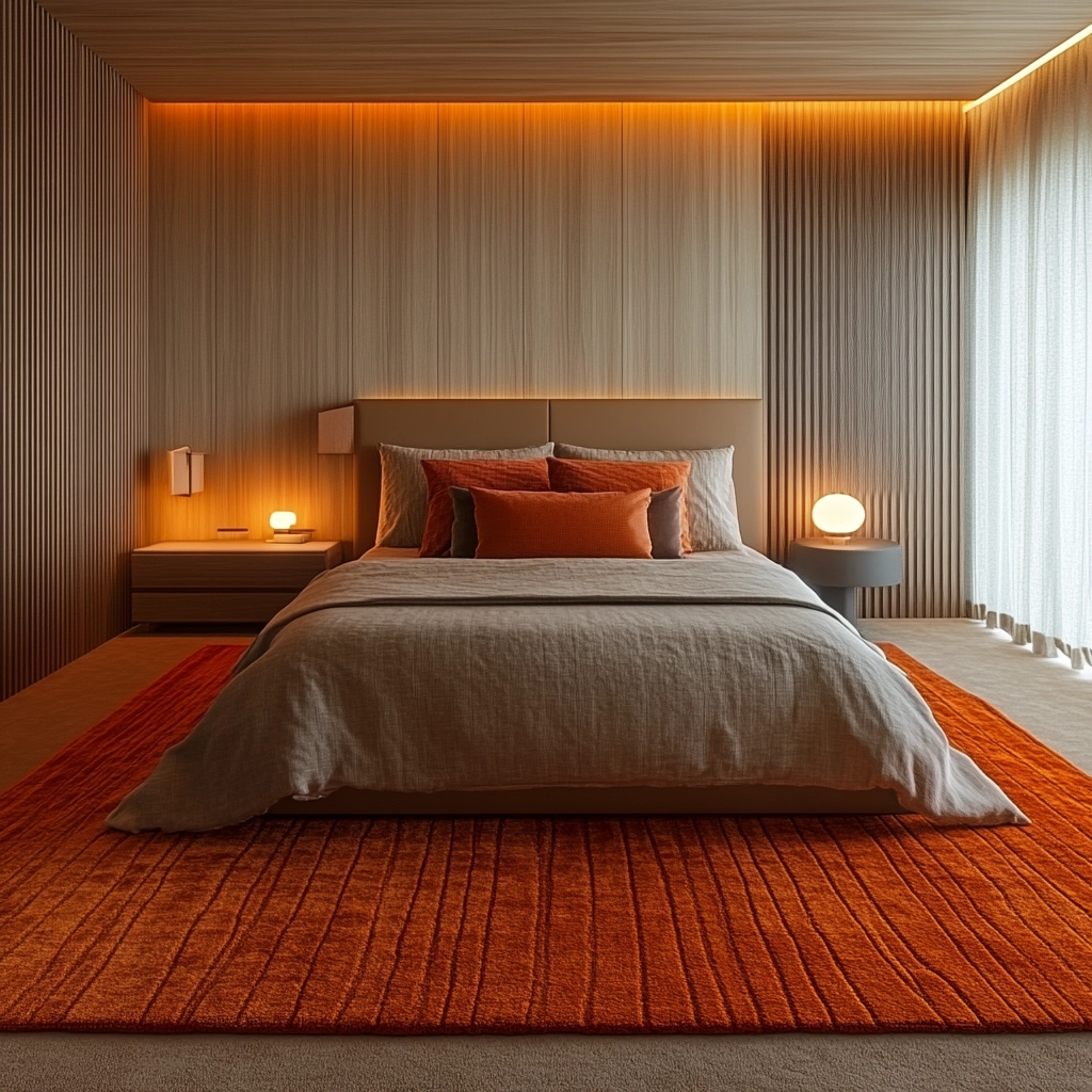 orange rug bedroom 7