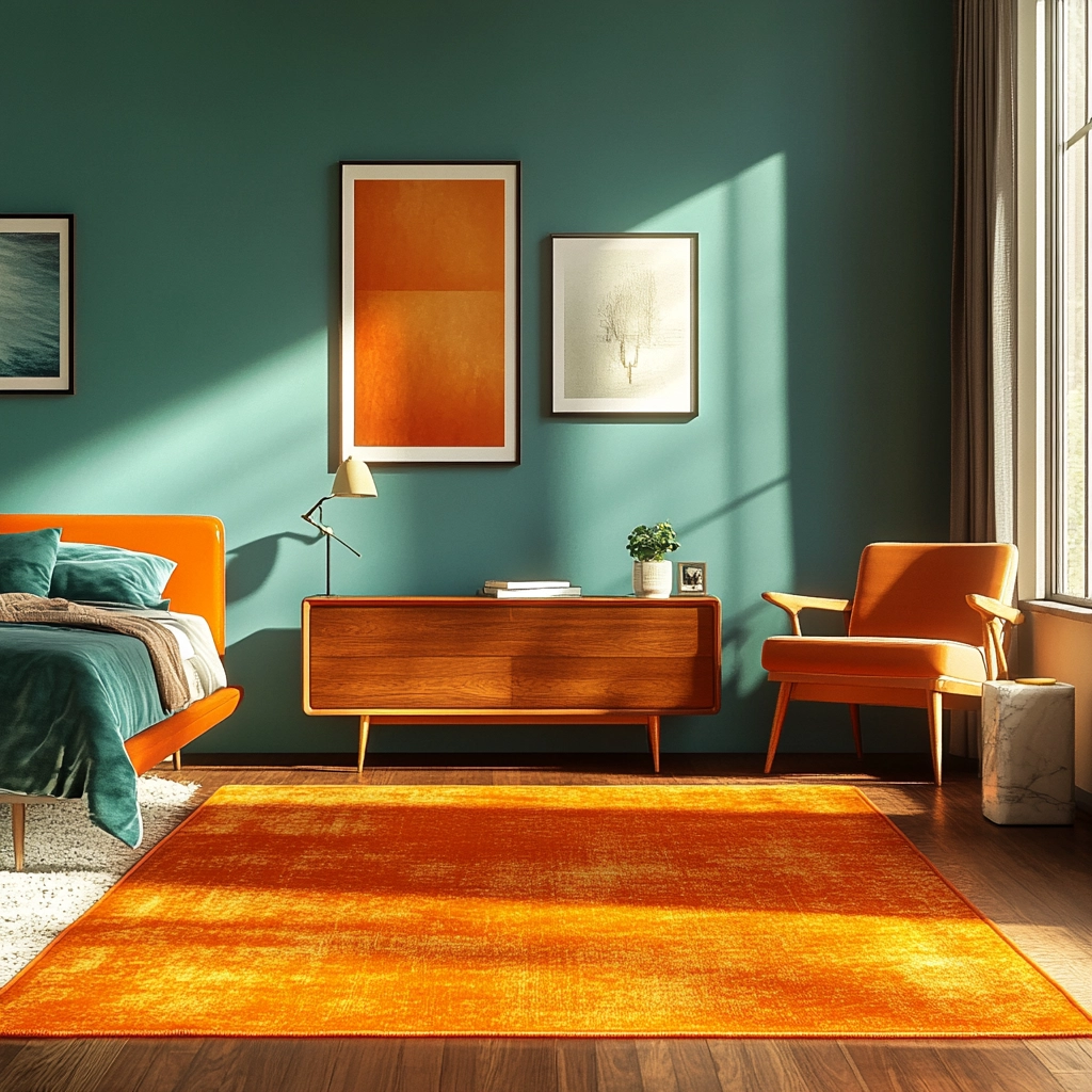 orange rug bedroom 75