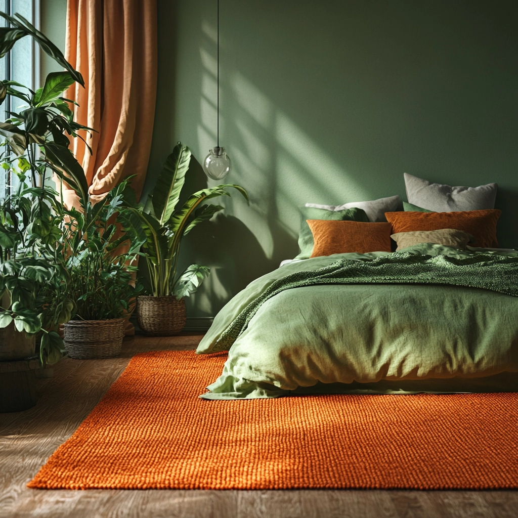 orange rug bedroom 80