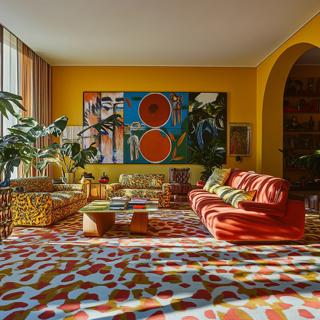 patterned carpet living room 14